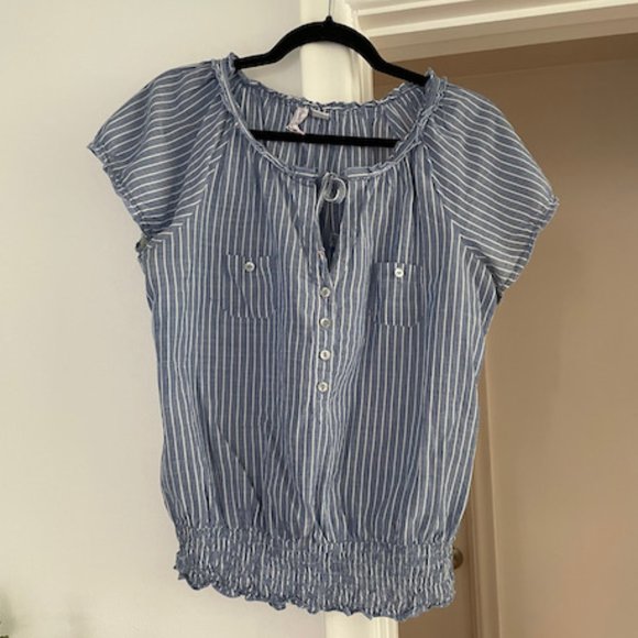 Street Flower Tops - 3 for $25 Street Flower Summer Blue Striped Top